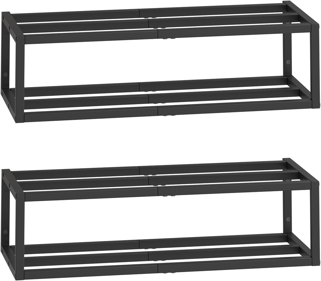 HOOBRO Schuhregal Wand, Schuh Wandregal, Hängende Schuhablage, Wandmontage, 2er Set, Metall, platzsp
