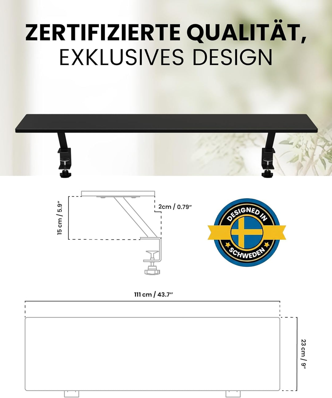 Arozzi Arena Desk Riser Large (Black) Schwarz Large Desk Riser, Schwarz Large Desk Riser