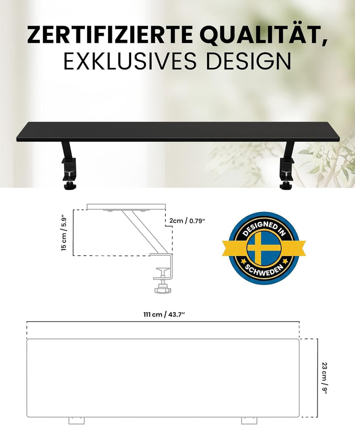 Arozzi Arena Desk Riser Large (Black) Schwarz Large Desk Riser, Schwarz Large Desk Riser