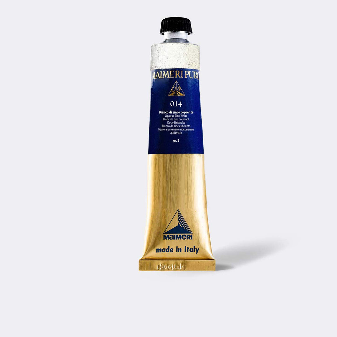 MAIMERI PURO 80 ml, Hochwertige Ölfarben, Farbton Deck-Zinkweiss