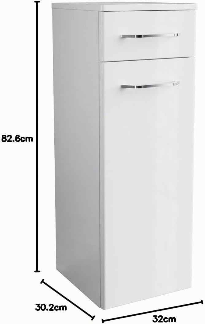 FACKELMANN Milano Midischrank mit Tür und Schublade – Schrank für Badezimmer (30,5 cm x 83 cm x 32 c