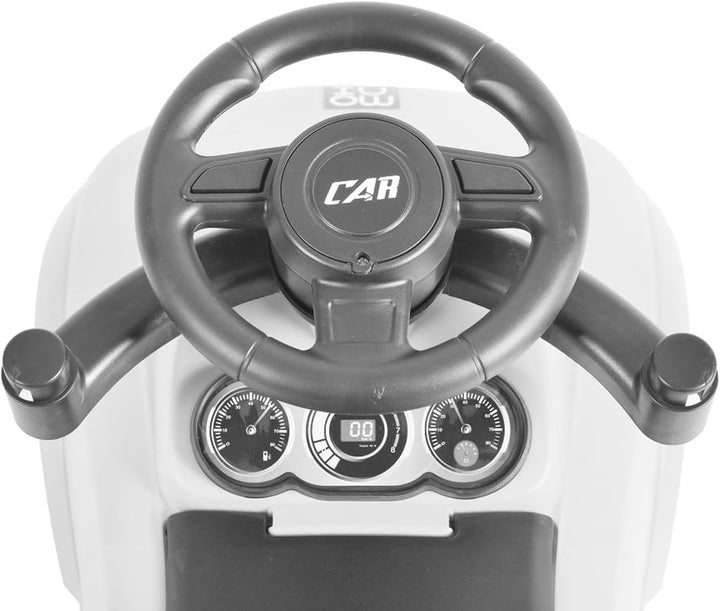Moni Rutschauto, Victory 2 in 1 Rutscher mit Griff Lehne Fussstütze Musikfunktion weiss, Weiss