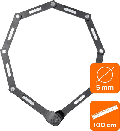 AXA Fold Lite C100 – Faltschloss Fahrrad – Leicht – Fahrradfaltschloss mit Zahlenschloss – Sicherhei