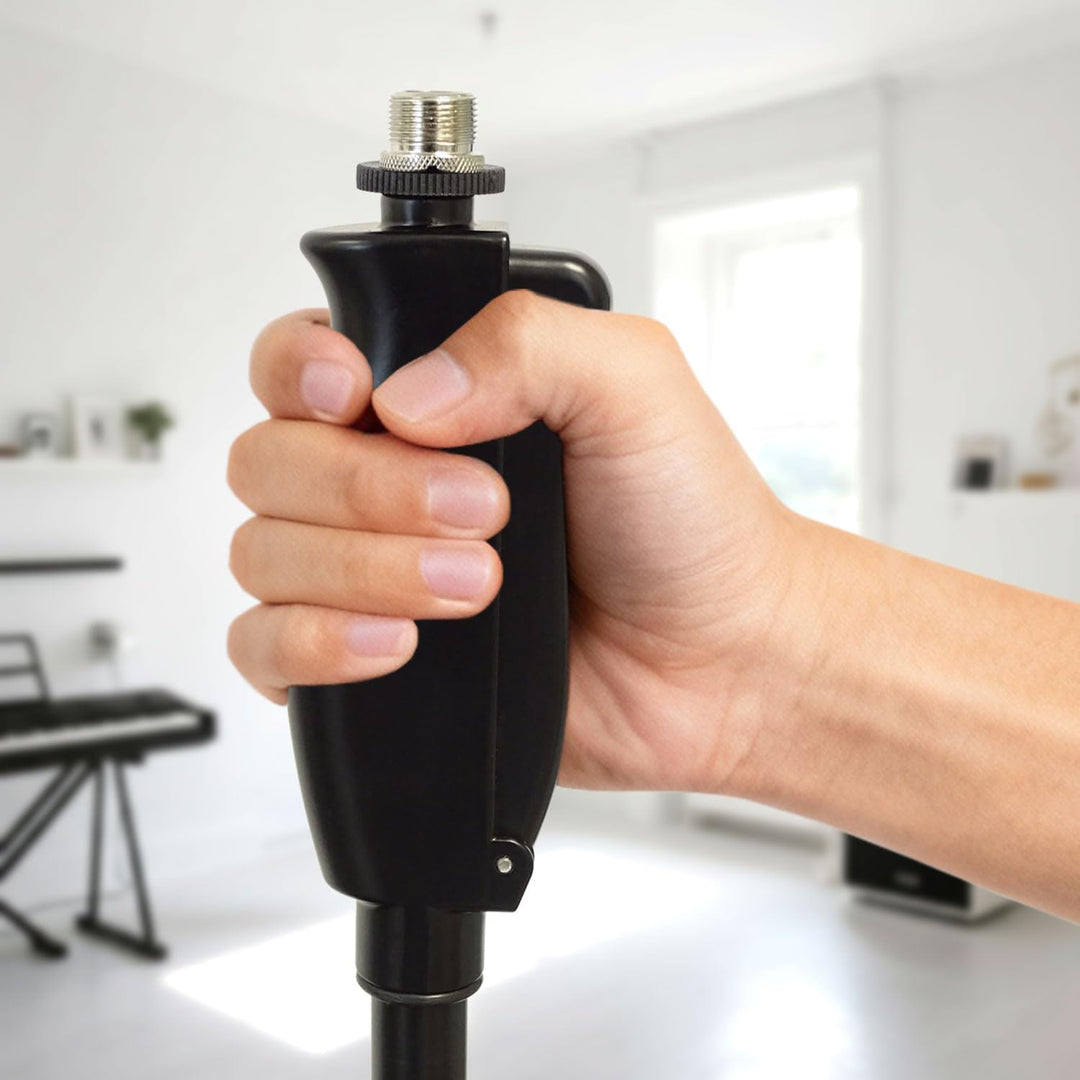 keepdrum MS124 Einhand-Mikrofonständer gerades Stativ mit Rundsockel