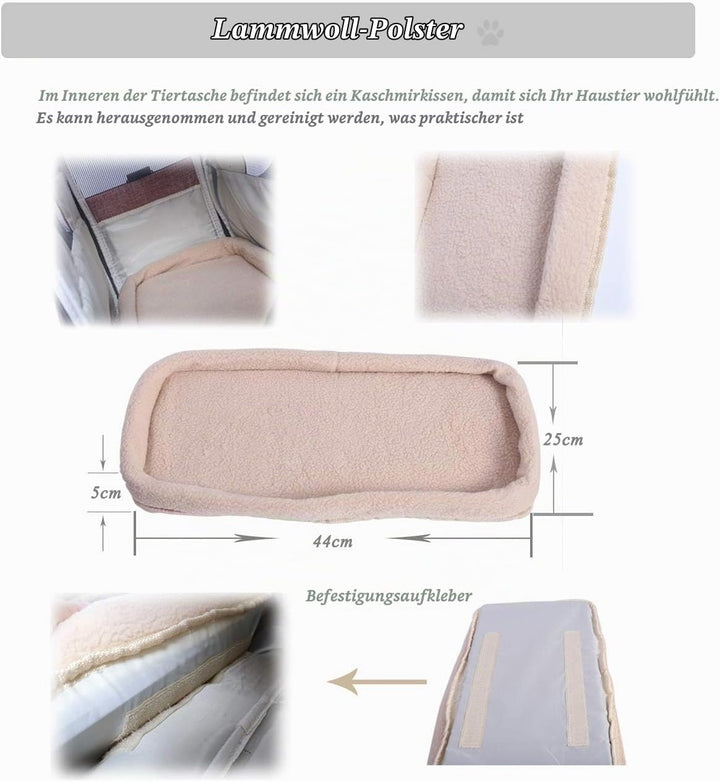 Beutel mit Oberöffnung, Faltkatzen mit Tragetasche, abnehmbares Fleece Pad und atmungsaktives Netz f