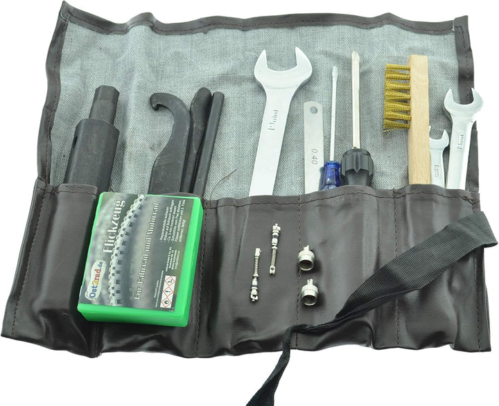 Ost2rad Werkzeugsatz 27-teilig mit Flickzeug Ventile für MZ Simson Jawa AWO IWL