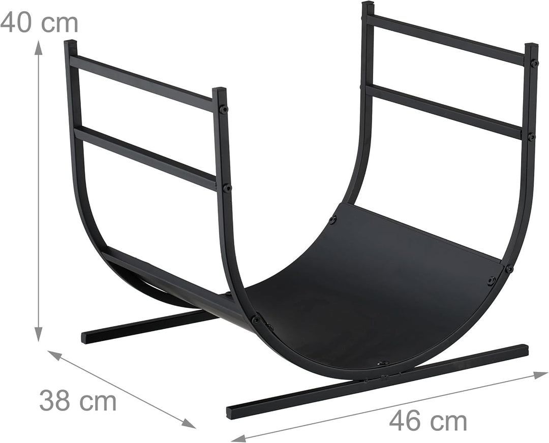 Relaxdays Kaminholzregal U-Form, Metall, HBT: 40x46x38 cm, Brennholzregal für Feuerholz, Stapelholz,