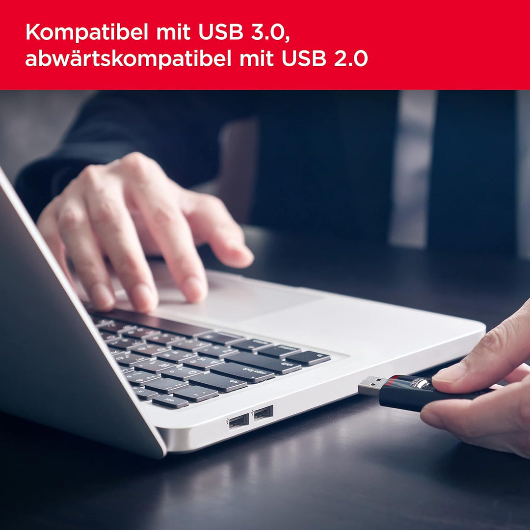 SanDisk Ultra USB 3.0 Flash-Laufwerk 128 GB (SecureAccess Software, Passwortschutz, Übertragungsgesc