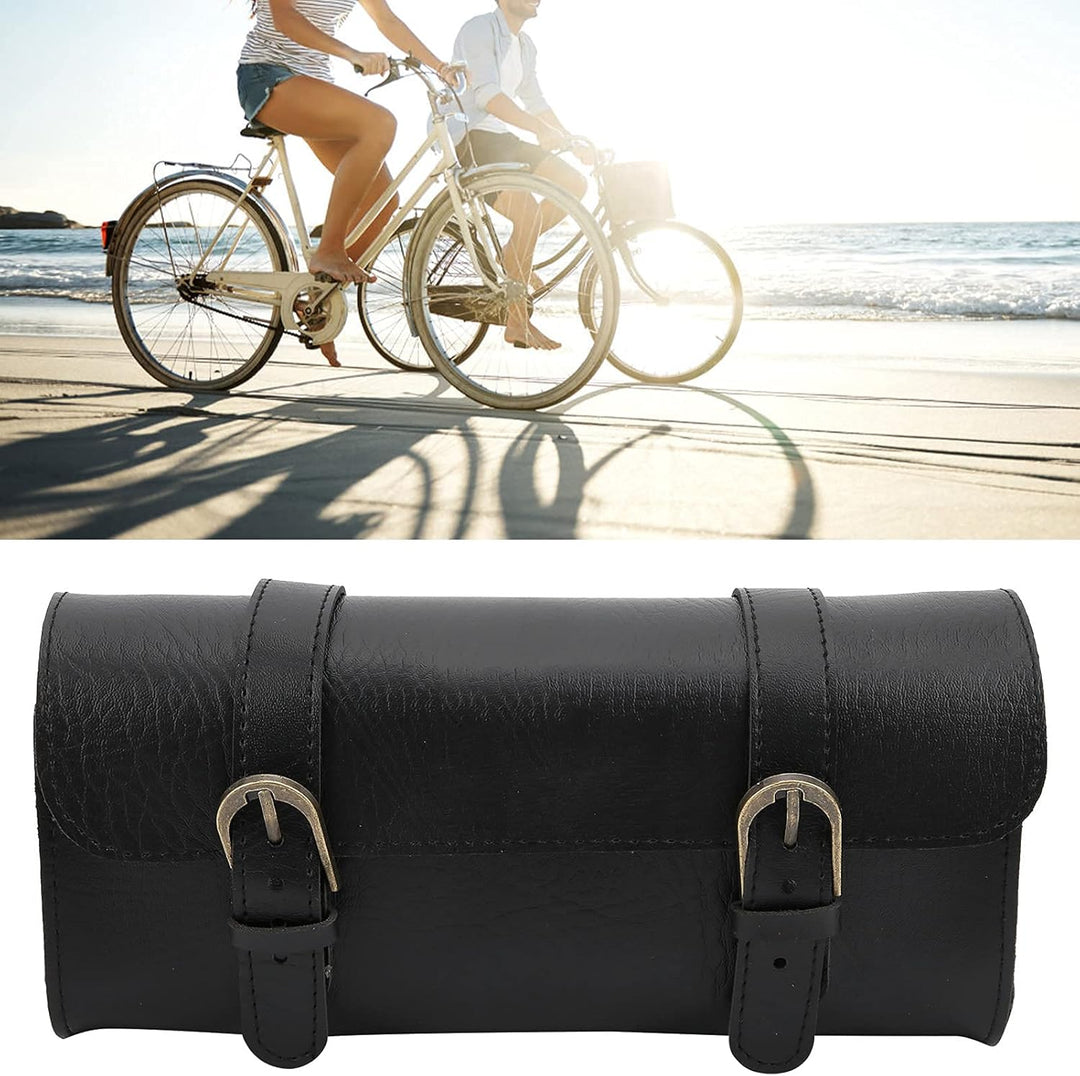 Fahrradtasche, PU Leder Vintage Retro Satteltasche wasserdicht für Radtouristen Pendler Outdoor Aben