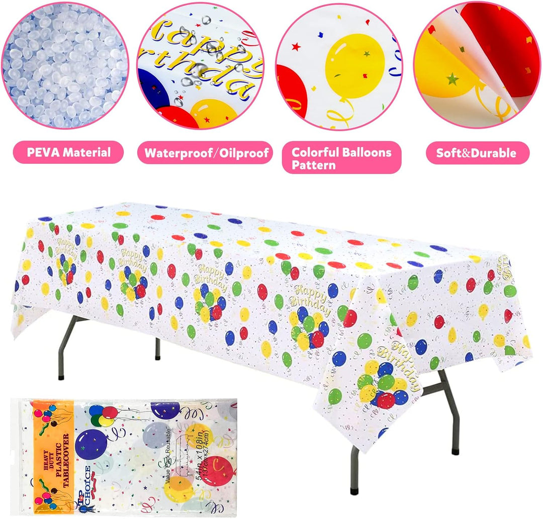 101PCS Geburstag Partygeschirr Pappteller Set Bunte Partyteller Partybecher Servietten Strohhalme Ti