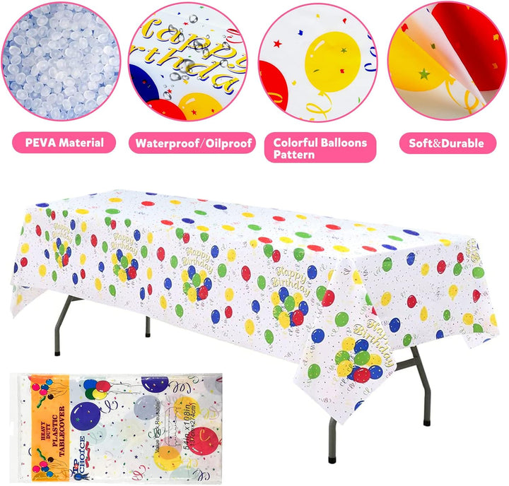 101PCS Geburstag Partygeschirr Pappteller Set Bunte Partyteller Partybecher Servietten Strohhalme Ti