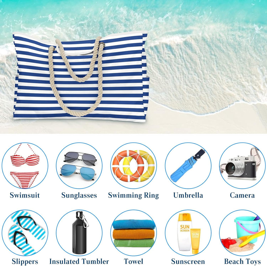 CORIOS Extra Grosse Strandtasche XXL Familie Shopper Schultertasche Beach Bag mit Anti-Diebstahl-Mag