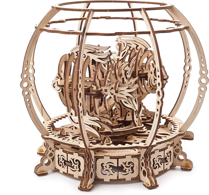 UGEARS Mechanisches 3D-Aquarium-Puzzle – Vatertagsgeschenk, dekoratives Aquarium-Holzpuzzle mit Fede