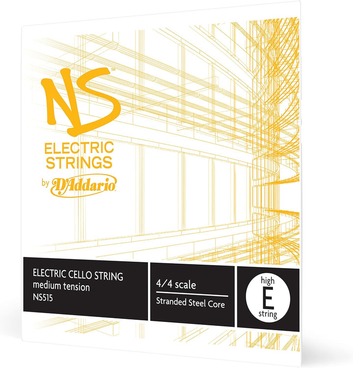 D'Addario NS515 Elektrik-Cello Einzelsaite 'High E' mehrfach verdrillter Stahlkern Medium Cello High