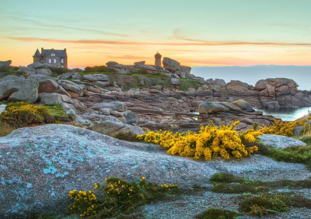 Lais Puzzle Abendstimmung an der Cote de Granit Rose, Bretagne, Frankreich 1000 Teile