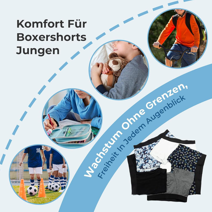 L&amp;K-II Boxershorts Jungen Baumwolle Kinder Unterhosen 10er Pack 1604 146-152 Mehrfarbig 2, 146-152 M