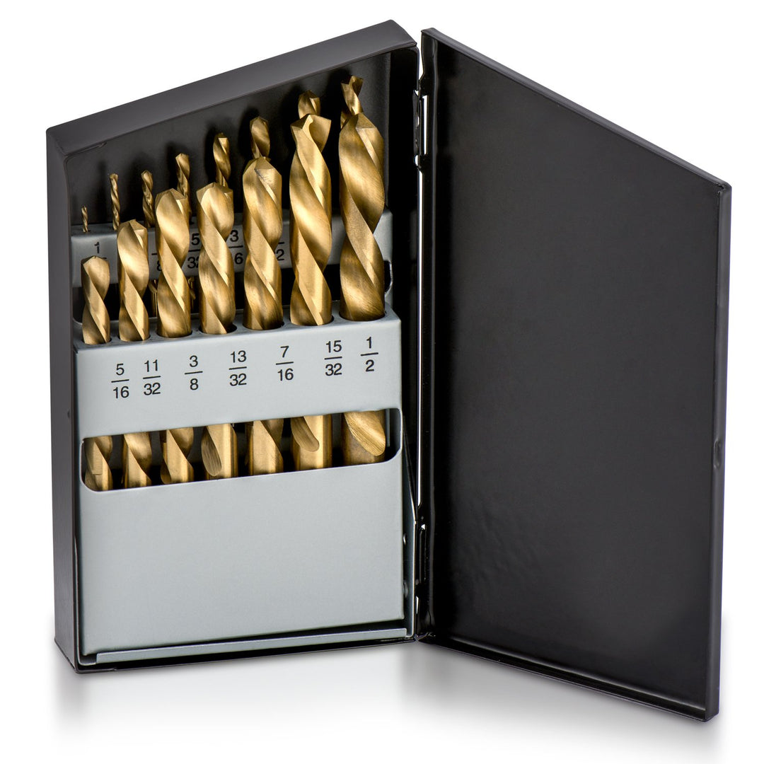 Neiko 10037 eine Linke Hand Bohrer Set, 15 Stück | M2 HSS mit Titan-Nitrid Beschichtung | SAE (1/40,