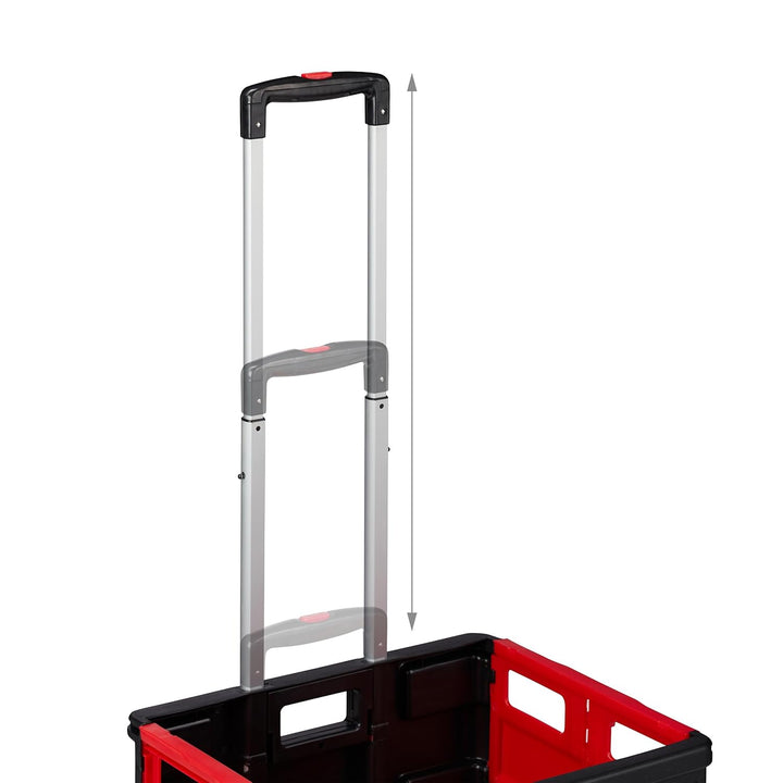 Relaxdays Einkaufstrolley, Klapptrolley mit Rollen & Deckel, Teleskopgriff, bis 35 kg, Faltbarer Tro