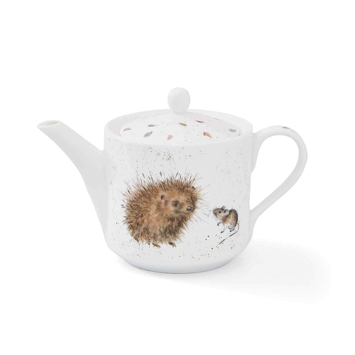 RW WN4090-XT Royal Worcester Wrendale Designs China One Pint Teekanne Igel und Maus, Keramik, Weiss