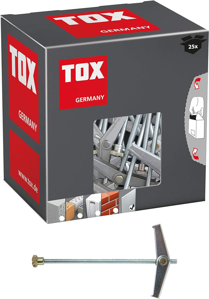 TOX Federklappdübel Spagat M6, galvanisch verzinkt, automatischer Klappdübel, bei Hohlräumen, inklus