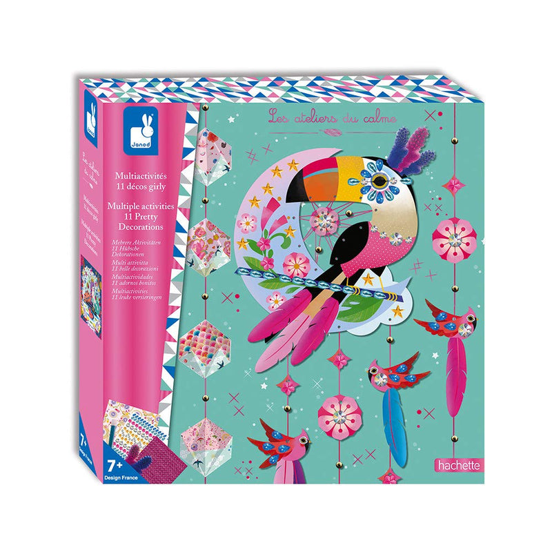 Janod J07888 Pretty Decorations Multi-Activity Box Set, 11 Pieces, Mittel Girly Dekor, Girly Dekor