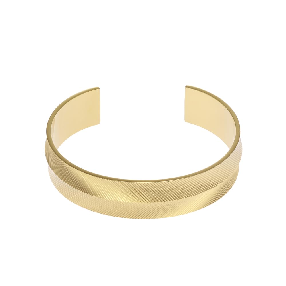 FOSSIL Damenarmspange Harlow Linear Texture Edelstahl goldfarben, JF04535710