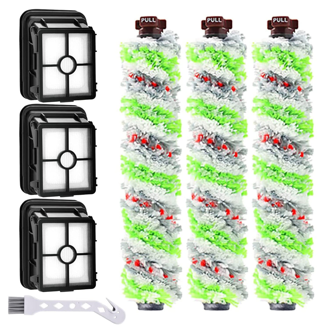 Asdazrxy 3 Stück Ersatzfilter und 3 Stück Multiflächen-Bürstenrolle Haustier, Zubehör für Bissell Cr