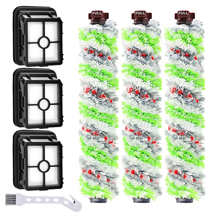 Asdazrxy 3 Stück Ersatzfilter und 3 Stück Multiflächen-Bürstenrolle Haustier, Zubehör für Bissell Cr