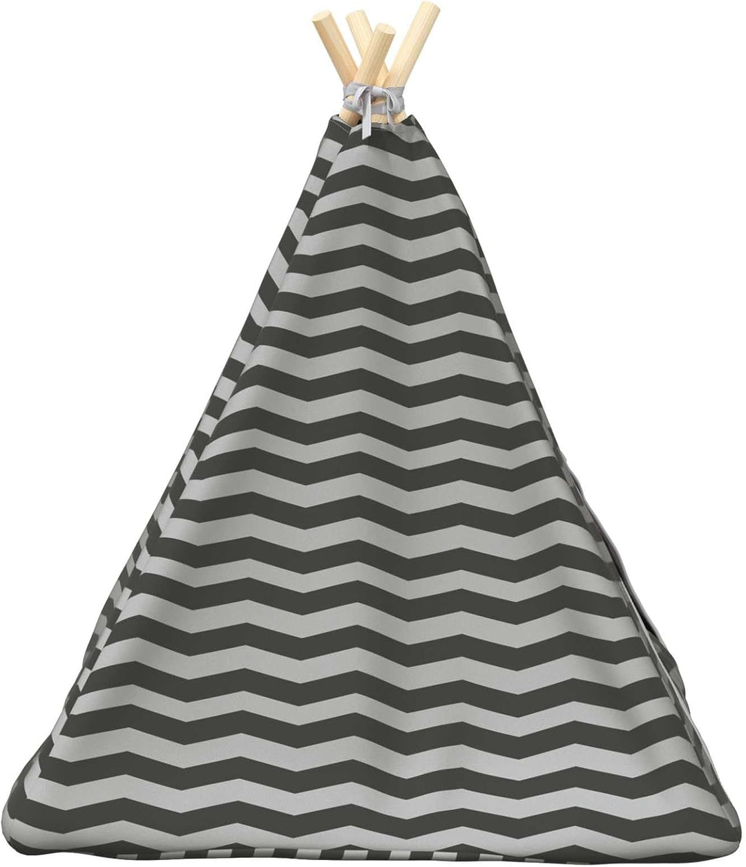 Haustier-Tipi mit Kissen Weiss Grau 60 x 60 x 70 cm, waschbares Kuschelbett für Katzen und Hunde, St