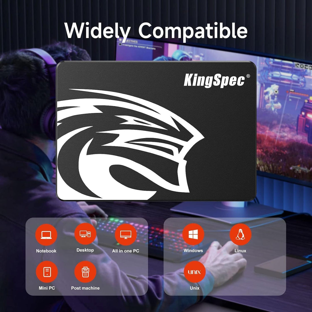 KingSpec 2TB 2 5 Zoll SATA SSD, 2.5 inch SATA III 6Gb/s Interne Solid State Festplatte - 3D NAND Fla
