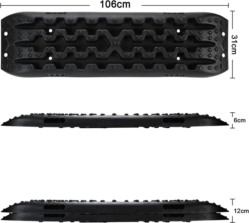 Lospitch Anfahrhilfe mit Aufbewahrungstasche, Sand/Schlamm/Schnee Recovery Board Offroad Tracks,10T