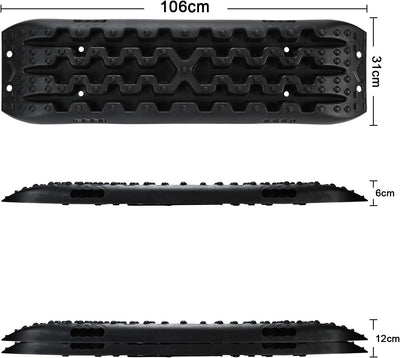 Ikodm 2x Anfahrhilfe Wohnmobil, Recovery Board Offroad Tracks, Sandbleche Traktionsmatte Kunstoff mi