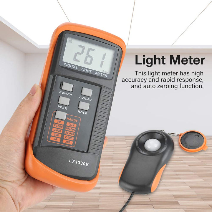 Luxmeter, LX1330B Beleuchtungsmesser Digital LCD-Display Lux-Test-Beleuchtungsmesser Wird für den Li