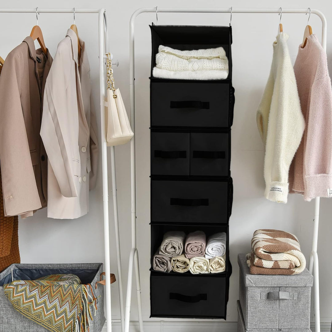 GRANNY SAYS Kleiderschrank Organizer Hängend, 1 Stück Hängeorganizer mit Schubladen, Schwarz Hängeau