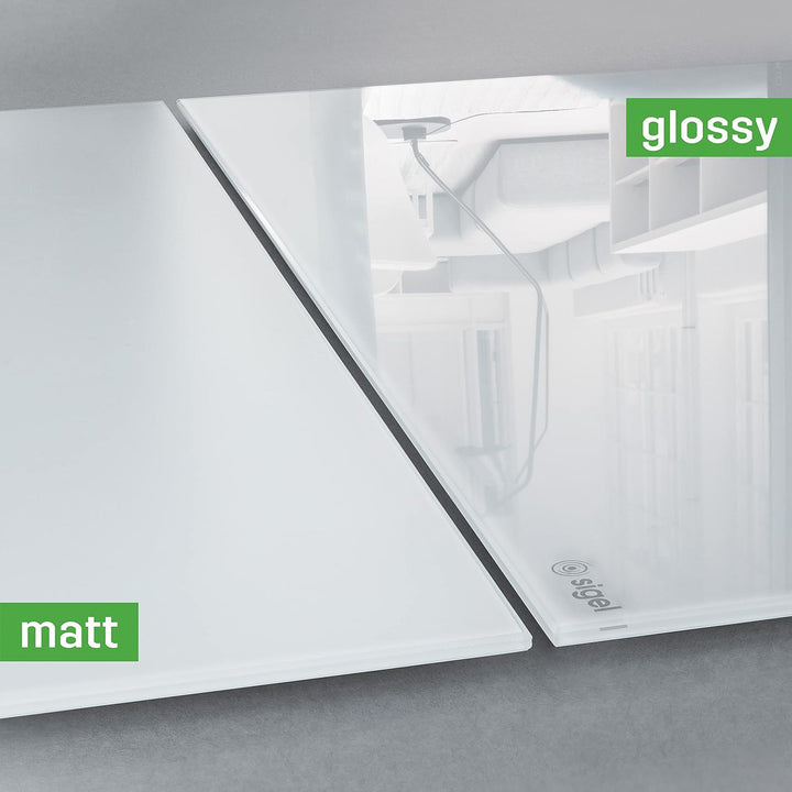 SIGEL GL361 Premium Glas-Magnettafel 91x46 cm Marmor-Optik weiss hochglänzend, TÜV geprüft, einfache