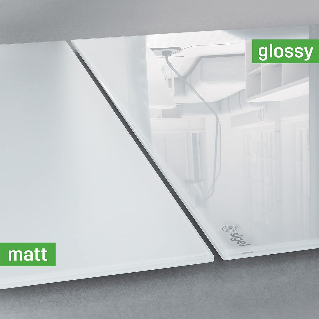 SIGEL GL512 Premium Glas-Magnettafel 60x40 cm, pastellgelb: matt, nicht spiegelnd, TÜV geprüft, einf