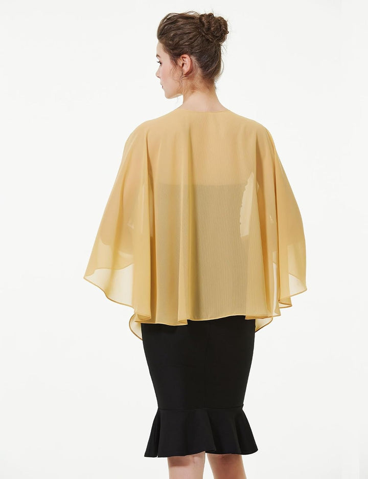 BEAUTELICATE Damen Chiffon Schal Stola Elegante Bolero Leichter Sommerjacke Braut Schal für Brautkle