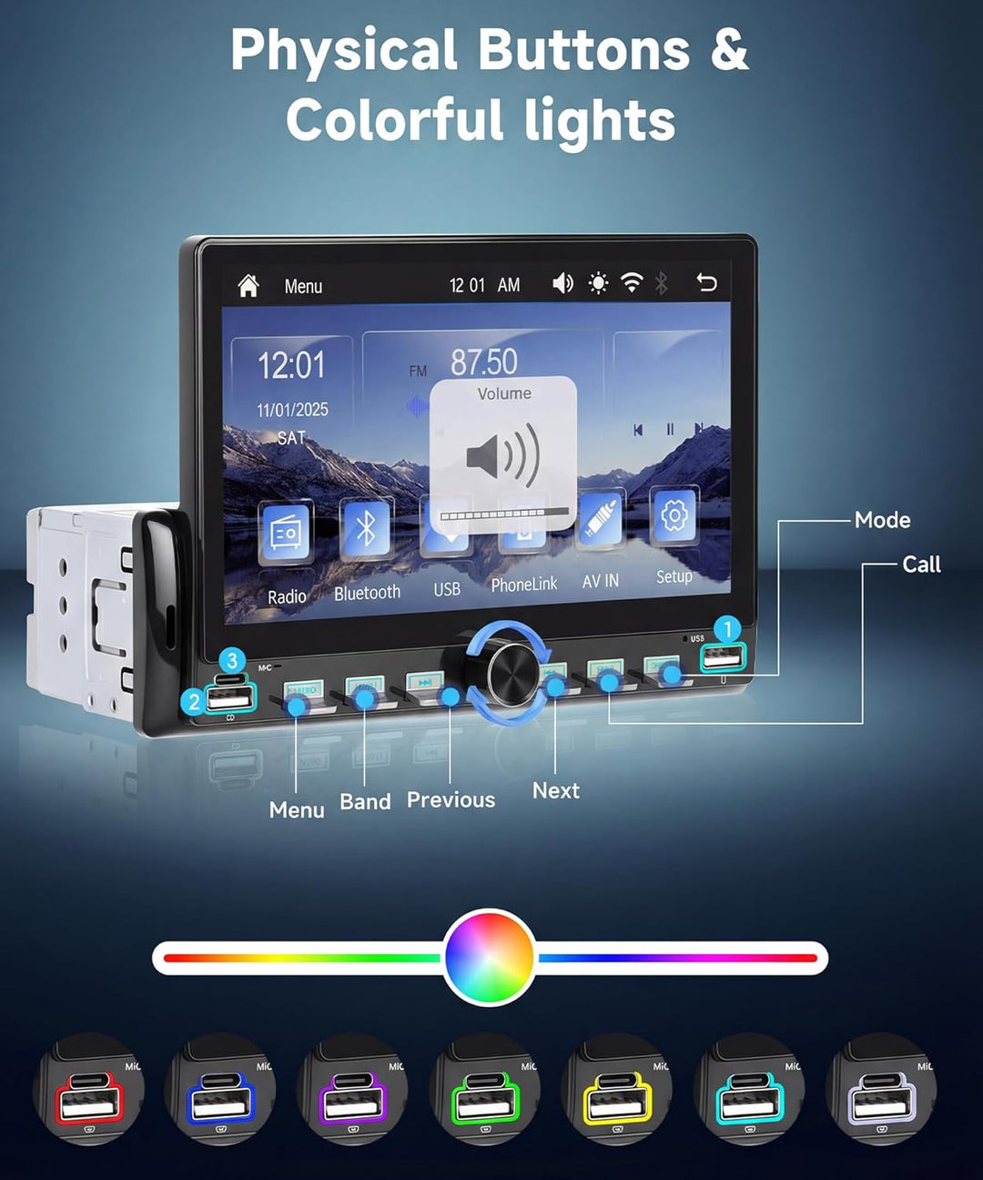 Rimoody Autoradio 1 Din mit Wireless Carplay Android Auto You-Tube IOS/Android Mirror Link Bluetooth