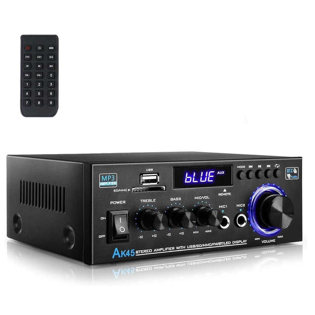 HiFi-Verstärker, Mini Bluetooth Stereo Audio Verstärker Receiver 12V/ 220V 600W 2 Kanäle Endverstärk