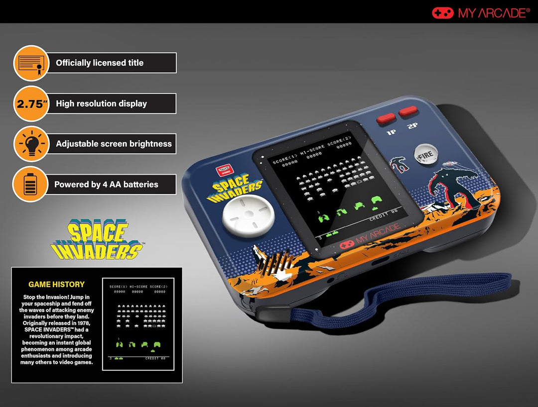 My Arcade Space Invaders Pocket Player Pro tragbares Spielsystem