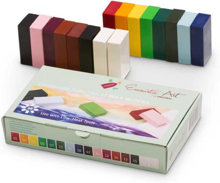 Encaustic Art Wachs 16 Wachs Block Farben Landschaft Auswahl Neu in der Box, Schwarz, Blau, Pastellf