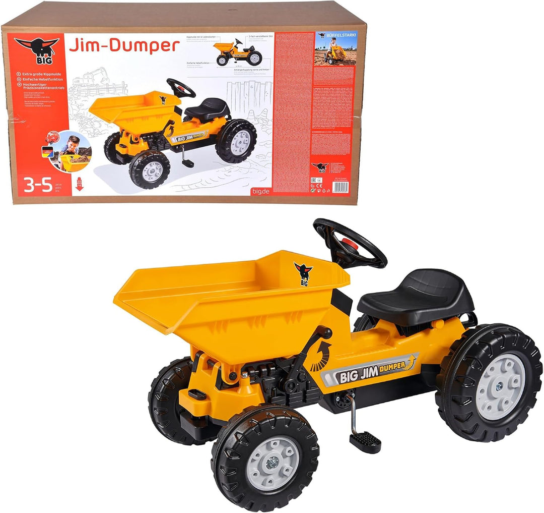 BIG - Jim Dumper Kinderkipper Spielfahrzeug, 3-fach verstellbarer Sitz, wetterbeständiges Kunststoff