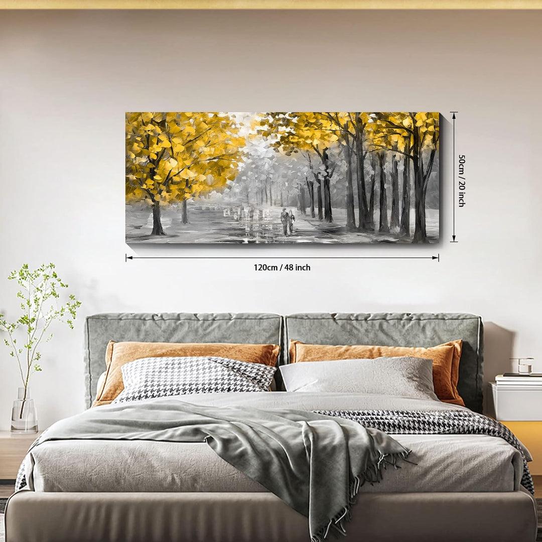Mit Rahmen Grosses Leinwandbilder Bilder 120x50cm Abstrakt Herbstbaum bild auf leinwand Wandkunst Le