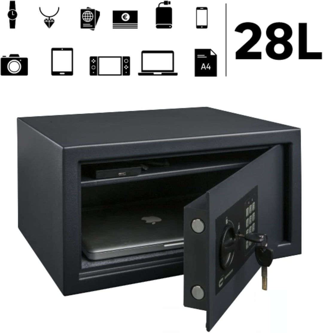 STANDERS - Elektronischer Safe - 28L - 35 x 44 x 23 cm - Wandtresor - Code-Safe - 2 Sicherheitsschlü