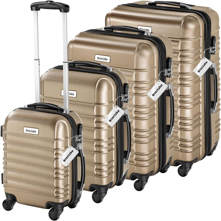 tectake® 4tlg. Hartschalenkoffer Set, Reisekoffer Set mit Rollen, Hartschale aus ABS, Koffer Set mit