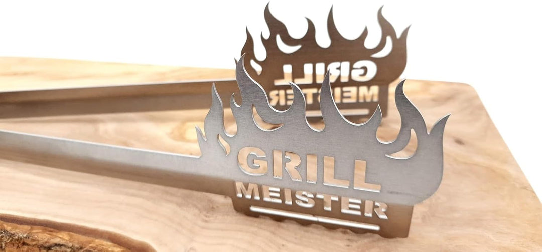 Grillzange Motiv Grill Meister, spülmaschinengeeignet, Geschenkidee, Männergeschenk, Geschenk für Pa