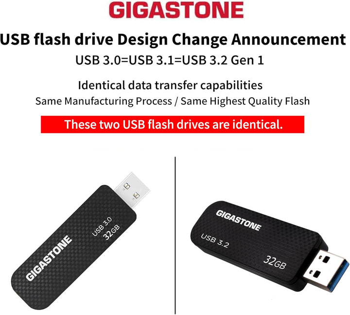 Gigastone Z30 32 GB USB 3.0 Flash-Laufwerk, kappenlos, einziehbares Design, Karbonfaser-Stil, zuverl