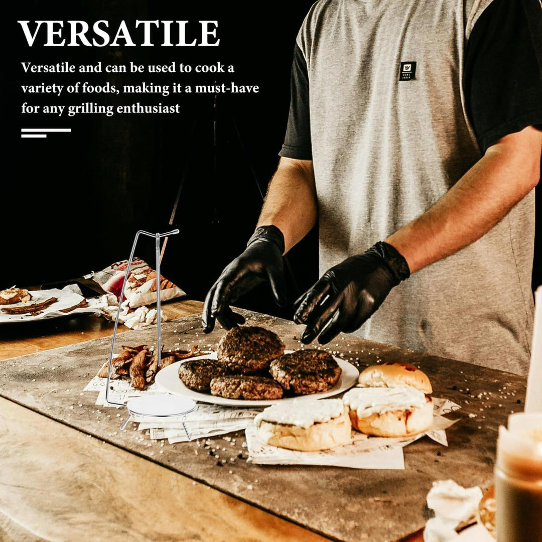 BESTYASH Edelstahl Grillspiess Halter 36X13X13Cm Mit Kebab Aufhängung Für Fleischspiesse Grillzubehö