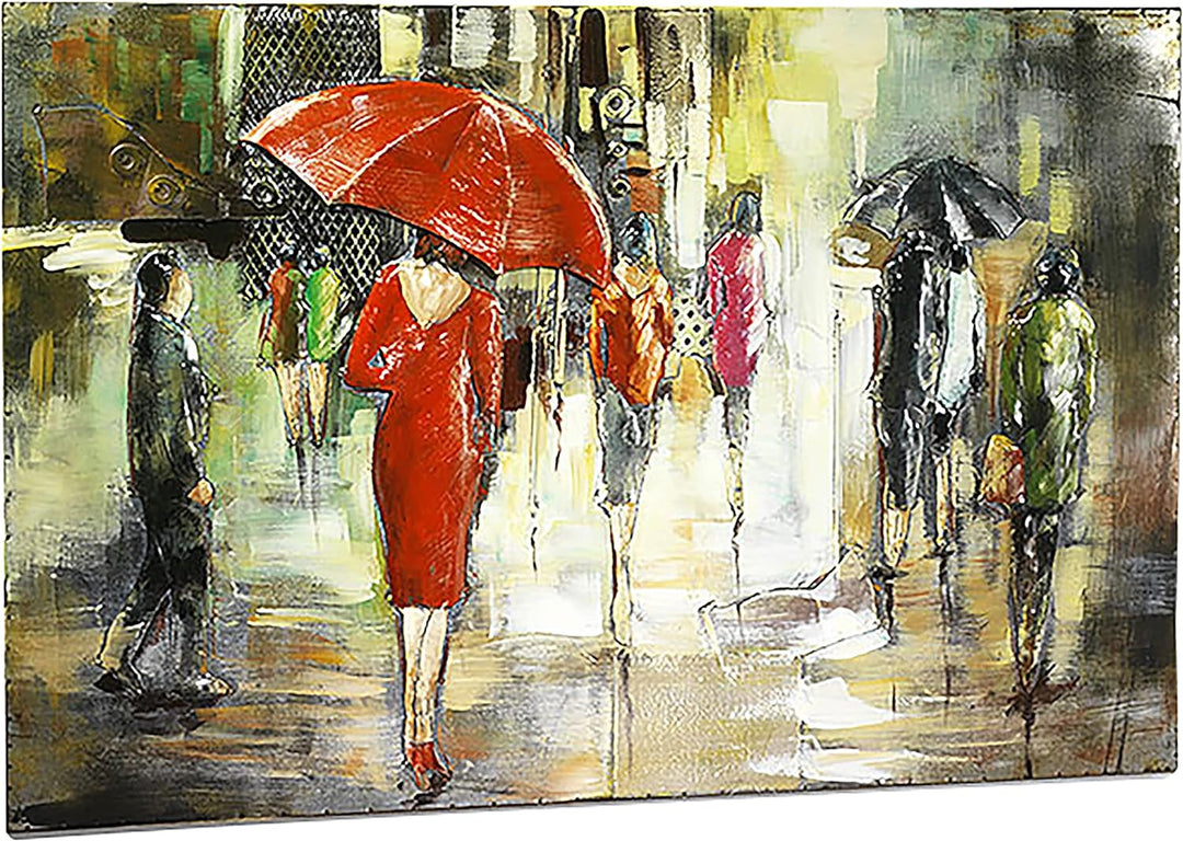 Kobolo Wandbild Wanddeko Metallbild 3D-Bild - Strassenmillieu - 108x72 cm