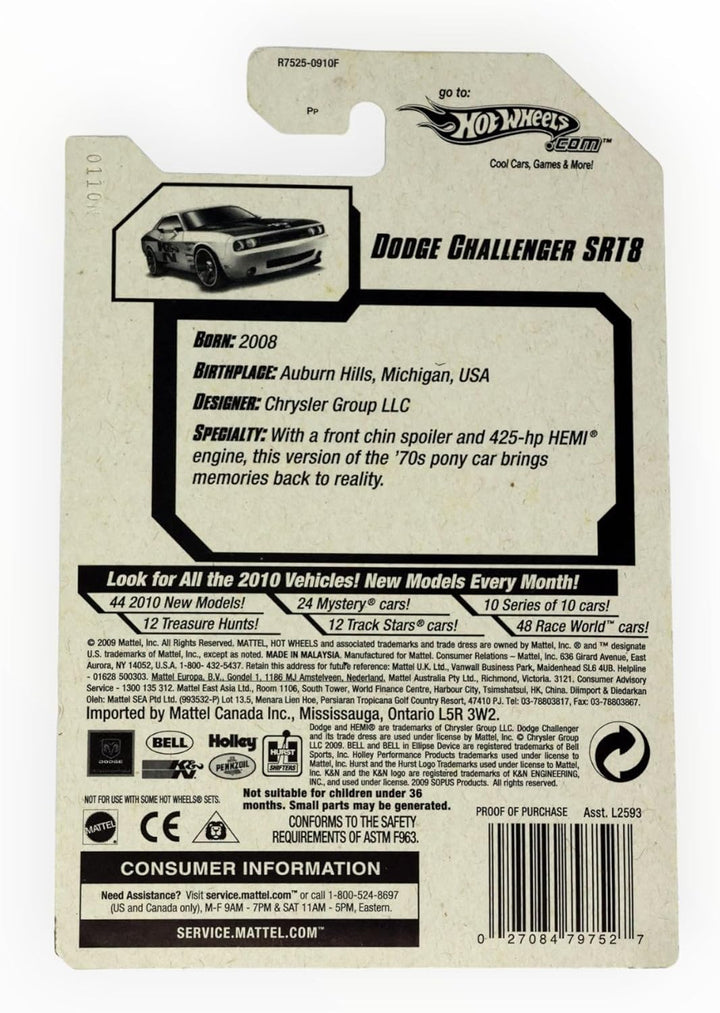 Mattel Hot Wheels Dodge Challenger srt8, HW Performance '10 2/10 [Weiss] 100/240